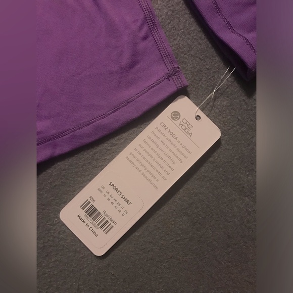 NWT CRZ YOGA Long Sleeve Workout Crop Top - Picture 8 of 14